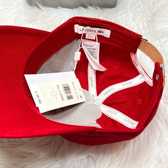 LACOSTE BIG CROC DAD HAT / LACOSTE HAT RED - Picture 6 of 7